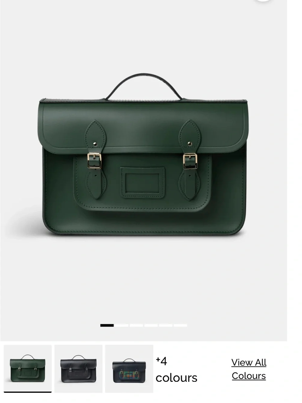 The Cambridge Satchel Company Forest Green Leather Satchel with Gold Hardware